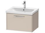 Duravit D-Code Waschtischunterschrank DC4666010910000 Griff Chrom, Taupe Matt, Wandhängend, Auszug 1, 634x400x460 mm