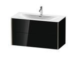 Duravit XViu Waschtisch-Unterschrank XV41350B140 101 x 55,7 x 48 cm, schwarz hochglanz, 2 Schubkästen, champagner matt