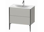 Duravit XViu Waschtisch-Unterschrank XV43020B207 81 x 59,1 x 48 cm, betongrau matt, 2 Auszüge, schwarz matt
