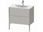 Duravit XViu Waschtisch-Unterschrank XV43020B107 81 x 59,1 x 48 cm, betongrau matt, 2 Auszüge, champagner matt