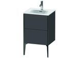 Duravit XViu Waschtisch-Unterschrank XV40690B249 51x42x59,1cm, 2 Auszüge, schwarz matt, graphit matt