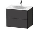 Duravit XViu Waschtisch-Unterschrank XV41330B280 71 x 55,7 x 48 cm, graphit supermatt, 2 Schubkästen, schwarz matt