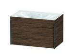 Duravit XViu Waschtisch-Unterschrank XV4610NB221C 80x48cm, 1 Auszug, schwarz matt, Rahmen C, nussbaum dunkel