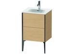 Duravit XViu Waschtisch-Unterschrank XV40690B230 51x42x59,1cm, 2 Auszüge, schwarz matt, Eiche natur