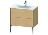 Duravit XViu Waschtisch-Unterschrank XV43020B230 81 x 59,1 x 48 cm, Eiche natur, 2 Auszüge, schwarz matt