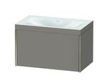 Duravit XViu Waschtisch-Unterschrank XV4610NB143C 80x48cm, 1 Auszug, champagner matt, Rahmen C, basalt matt