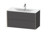 Duravit XViu Waschtisch-Unterschrank XV41350B149 101 x 55,7 x 48 cm, graphit matt, 2 Schubkästen, champagner matt