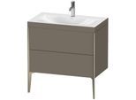Duravit XViu Waschtisch-Unterschrank XV4710OB190C 80x48cm, 2 Auszüge, 1 Hahnloch, champagner matt, Rahmen C, flannel grey seidenmatt