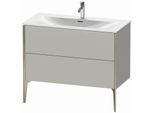 Duravit XViu Waschtisch-Unterschrank XV43030B107 101 x 59,1 x 48 cm, betongrau matt, 2 Auszüge, champagner matt