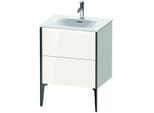 Duravit XViu Waschtisch-Unterschrank XV43000B222 61 x 59,1 x 48 cm, weiß hochglanz, 2 Auszüge, schwarz matt