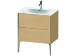 Duravit XViu Waschtisch-Unterschrank XV43010B130 71 x 59,1 x 48 cm, Eiche natur, 2 Auszüge, champagner matt
