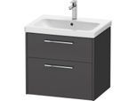 Duravit D-Code Waschtischunterschrank DC4671010490000 ,Griff Chrom, Graphit Matt, Wandhängend, Schubkästen 2, 634x555x460 mm