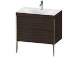 Duravit XViu Waschtisch-Unterschrank XV4710OB169C 80x48cm, 2 Auszüge, 1 Hahnloch, champagner matt, Rahmen C, nussbaum gebürstet