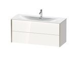 Duravit XViu Waschtisch-Unterschrank XV41360B122 121 x 55,7 x 48 cm, weiß hochglanz, 2 Schubkästen, champagner matt