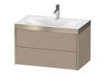 Duravit XViu Waschtisch-Unterschrank XV4615OB175P 80x48cm, 2 Schubkästen, 1 Hahnloch, champagner matt, Rahmen P, leinen