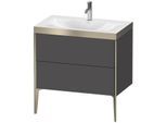 Duravit XViu Waschtisch-Unterschrank XV4710OB149P 80x48cm, 2 Auszüge, 1 Hahnloch, champagner matt, Rahmen P, graphit matt