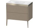 Duravit XViu Waschtisch-Unterschrank XV4710NB111P 80x48cm, 2 Auszüge, ohne Hahnloch, champagner matt, Rahmen P, eiche kaschmir