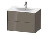 Duravit XViu Waschtisch-Unterschrank XV41340B289 81 x 55,7 x 48 cm, flannel grey hochglanz, 2 Schubkästen, schwarz matt