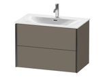Duravit XViu Waschtisch-Unterschrank XV41340B290 81 x 55,7 x 48 cm, flannel grey seidenmatt, 2 Schubkästen, schwarz matt
