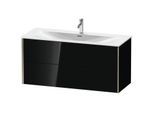 Duravit XViu Waschtisch-Unterschrank XV41360B140 121 x 55,7 x 48 cm, schwarz hochglanz, 2 Schubkästen, champagner matt