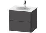 Duravit XViu Waschtisch-Unterschrank XV41320B249 61 x 55,7 x 48 cm, graphit matt, 2 Schubkästen, schwarz matt
