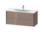 Duravit XViu Waschtisch-Unterschrank XV41360B286 121 x 55,7 x 48 cm, cappucino hochglanz, 2 Schubkästen, schwarz matt