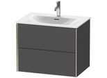 Duravit XViu Waschtisch-Unterschrank XV41330B149 71 x 55,7 x 48 cm, graphit matt, 2 Schubkästen, champagner matt