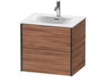 Duravit XViu Waschtisch-Unterschrank XV41320B279 61 x 55,7 x 48 cm, nussbaum natur, 2 Schubkästen, schwarz matt