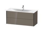 Duravit XViu Waschtisch-Unterschrank XV41360B289 121 x 55,7 x 48 cm, flannel grey hochglanz, 2 Schubkästen, schwarz matt