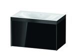 Duravit XViu Waschtisch-Unterschrank XV4610NB240P 80x48cm, 1 Auszug, schwarz matt, Rahmen P, schwarz hochglanz
