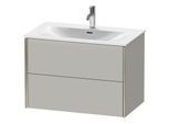 Duravit XViu Waschtisch-Unterschrank XV41340B107 81 x 55,7 x 48 cm, betongrau matt, 2 Schubkästen, champagner matt