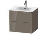 Duravit XViu Waschtisch-Unterschrank XV41320B189 61 x 55,7 x 48 cm, flannel grey hochglanz, 2 Schubkästen, champagner matt