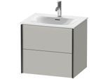 Duravit XViu Waschtisch-Unterschrank XV41320B207 61 x 55,7 x 48 cm, betongrau matt, 2 Schubkästen, schwarz matt