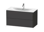 Duravit XViu Waschtisch-Unterschrank XV41350B280 101 x 55,7 x 48 cm, graphit supermatt, 2 Schubkästen, schwarz matt
