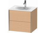 Duravit XViu Waschtisch-Unterschrank XV41320B112 61 x 55,7 x 48 cm, eiche gebürstet, 2 Schubkästen, champagner matt