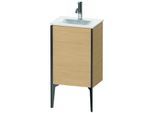 Duravit XViu Waschtisch-Unterschrank XV4068LB230 43x31x59,1cm, 1 Tür, schwarz matt, Tür links, Eiche natur