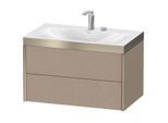 Duravit XViu Waschtisch-Unterschrank XV4615EB175P 80x48cm, 2 Schubkästen, 2 Hahnlöcher, champagner matt, Rahmen P, leinen