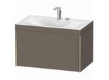 Duravit XViu Waschtisch-Unterschrank XV4610EB190C 80x48cm, 1 Auszug, 2 Hahnloch, champagner matt, Rahmen C, flannel grey seidenmatt