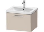Duravit D-Code Waschtischunterschrank DC4665010910000 Griff Chrom, Taupe matt, Wandhängend, Auszug 1, 584x400x460 mm