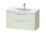 Duravit D-Code Waschtischunterschrank DC4673010HH0000 ,Griff Chrom, Blassgrün Matt, Wandhängend, Schubkästen 2, 984x555x460 mm