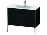 Duravit XViu Waschtisch-Unterschrank XV43030B116 101 x 59,1 x 48 cm, Eiche schwarz, 2 Auszüge, champagner matt