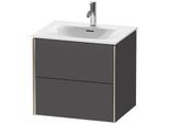 Duravit XViu Waschtisch-Unterschrank XV41320B149 61 x 55,7 x 48 cm, graphit matt, 2 Schubkästen, champagner matt