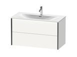 Duravit XViu Waschtisch-Unterschrank XV41350B218 101 x 55,7 x 48 cm, weiß matt, 2 Schubkästen, schwarz matt