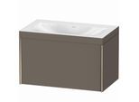 Duravit XViu Waschtisch-Unterschrank XV4610NB190C 80x48cm, 1 Auszug, champagner matt, Rahmen C, flannel grey seidenmatt