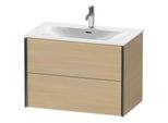 Duravit XViu Waschtisch-Unterschrank XV41340B271 81 x 55,7 x 48 cm, mediterrane eiche, 2 Schubkästen, schwarz matt