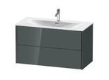 Duravit XViu Waschtisch-Unterschrank XV41350B238 101 x 55,7 x 48 cm, dolomiti grey hochglanz, 2 Schubkästen, schwarz matt