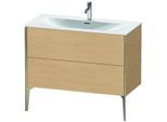 Duravit XViu Waschtisch-Unterschrank XV43030B130 101 x 59,1 x 48 cm, Eiche natur, 2 Auszüge, champagner matt