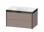 Duravit XViu Waschtisch-Unterschrank XV4615NB243P 80x48cm, 2 Schubkästen, ohne Hahnloch, schwarz matt, Rahmen P, basalt matt