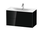Duravit XViu Waschtisch-Unterschrank XV41350B240 101 x 55,7 x 48 cm, schwarz hochglanz, 2 Schubkästen, schwarz matt