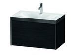 Duravit XViu Waschtisch-Unterschrank XV4610OB216P 80x48cm, 1 Auszug, 1 Hahnloch, schwarz matt, Rahmen P, Eiche schwarz